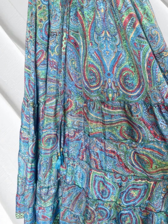 Art Silk Paisley Floral Maxi Dress Womens Size Small Spring Summer Vibe - Picture 4 of 6